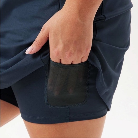 Girlfriend Collective Tommy Dress Navy Blue Size Large Activewear Casual - Picture 3 of 12